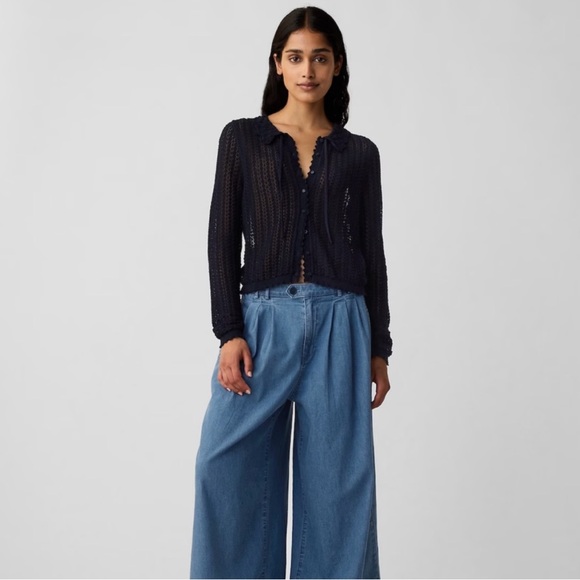 GAP x DOEN Linen Cardigan Navy Small sold out online Dôen - Picture 4 of 5